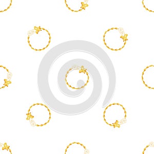 Leaf golden ring pattern seamless vector