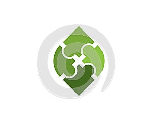 leaf green Community care Logo template vector icon