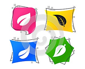 Leaf icon. Fresh natural product symbols. Vector