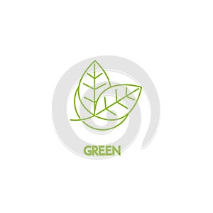 Leaf icon logo template design. Vegan symbol, eco logo. Natural logo concept