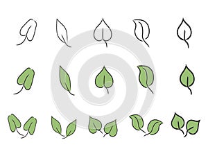 Leaf icon set