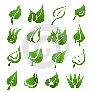 Leaf icon set