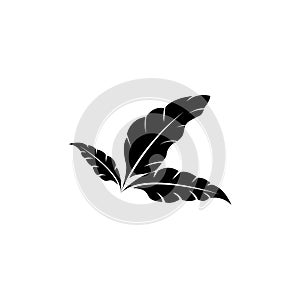 leaf logo black clip-art design natural vector illustration