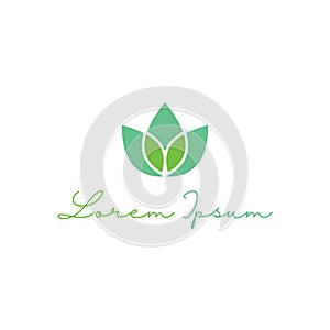 Leaf logo design template for spa & esthetics photo