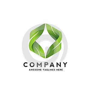 Leaf logo Eco graphic creative template