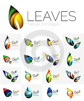 Leaf logo set