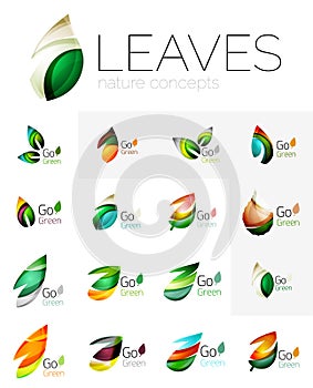 Leaf logo set