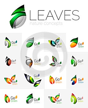 Leaf logo set