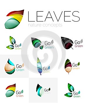 Leaf logo set
