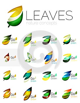 Leaf logo set