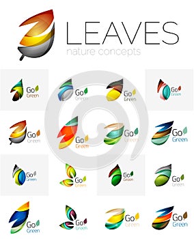 Leaf logo set