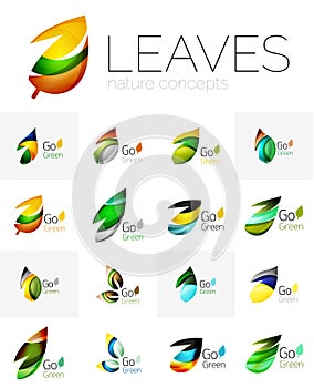 Leaf logo set