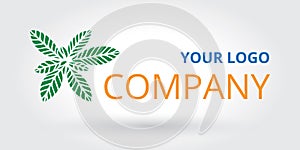 Leaf logo template with company name