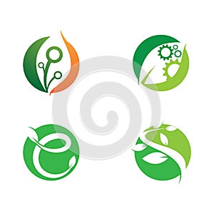 Leaf logo vector icon illustration