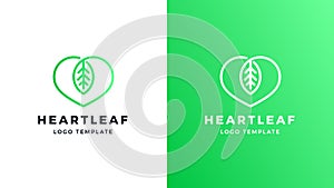 Leaf Logotype template, positive and negative variant, corporate identity for brands, love nature logo