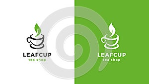 Leaf Logotype template, positive and negative variant, corporate identity for brands, nature logo