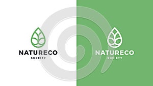 Leaf Logotype template, positive and negative variant, corporate identity for brands, nature logo