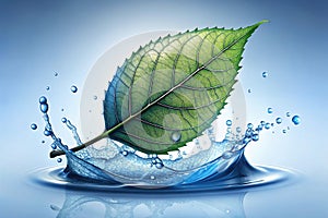 Leaf made of water splash