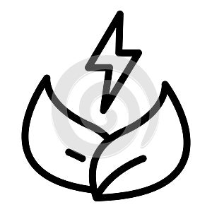 Leaf natural energy icon, outline style