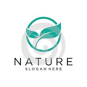 Leaf nature logo vector design