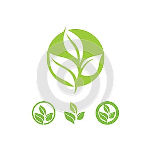 LEAF AND NATURE TREE LOGO FOR BUSINESS VECTOR GREEN PLANT ECOLOGY DESIGN