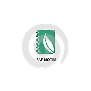 Leaf and note silhouette logo template design