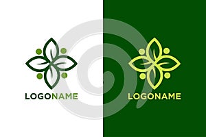 Leaf ornament logo design. Very suitable various business purposes also for symbol, logo, company name, brand name.