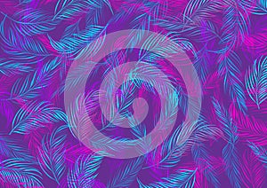 Leaf pattern with Neon purple background