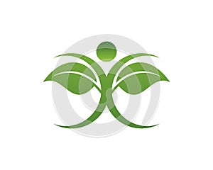 Leaf people logo cc icon template