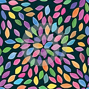 Leaf petal colorful watarcolor seamless pattern