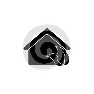 leaf plants and house icon. Detailed icon of ecology signs icon. Premium quality graphic design. One of the collection icon for we