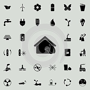 leaf plants and house icon. Detailed set of Ecology icons. Premium quality graphic design sign. One of the collection icons for we