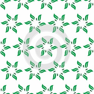 Leaf Round Seamless Pattern Design. Organic Leaf Background Vector