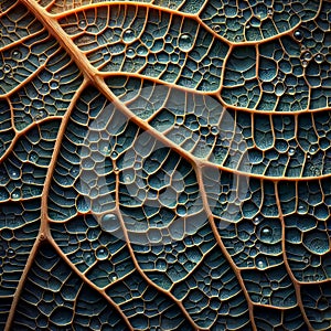 Leaf's veins in extreme close up macrorealism