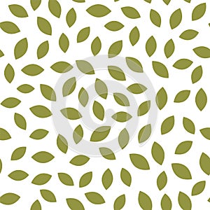 Leaf seamless pattern vector plant background. Nature flat leaf herb green soft vine pattern