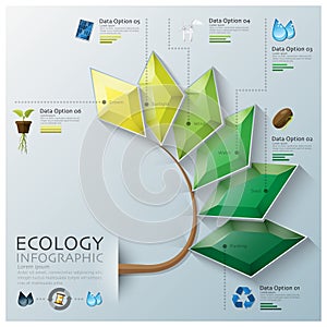 Leaf Shape Three Dimension Polygon Ecology And Environment Infographic photo