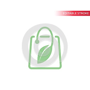 Leaf shopping bag vector logo