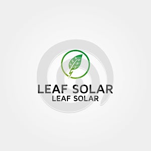Leaf Solar vector logo design template
