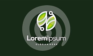 Leaf Tech logo designs, Green Technology logo designs concept vector