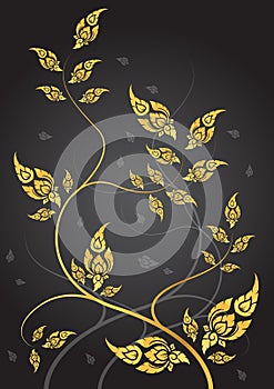 Leaf of thai tradition vector