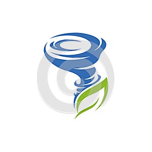 Leaf with Tornado logo vector template, Creative Twister logo design concepts, icon symbol, Illustration