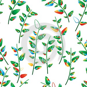 Leaf triangle cut 4 season color seamless pattern