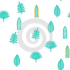 leaf tropical plant palm jungle vector seamless pattern