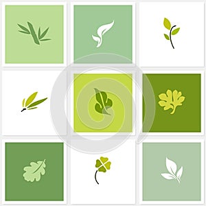 Leaf. Vector logo templates set