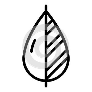 Leaf water drops icon, outline style