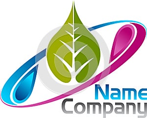 Leaf water drops logo