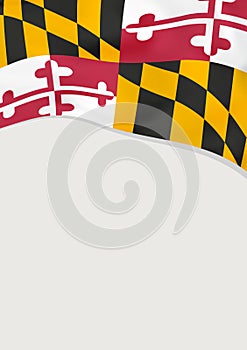 Leaflet design with flag of Maryland, US. Vector template