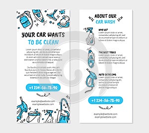 Leaflet flyer for printing for the car wash and auto detaling