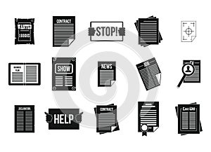 Leaflet icon set, simple style