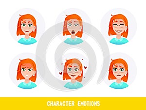 Leaflet Inscription Character Emotions Cartoon